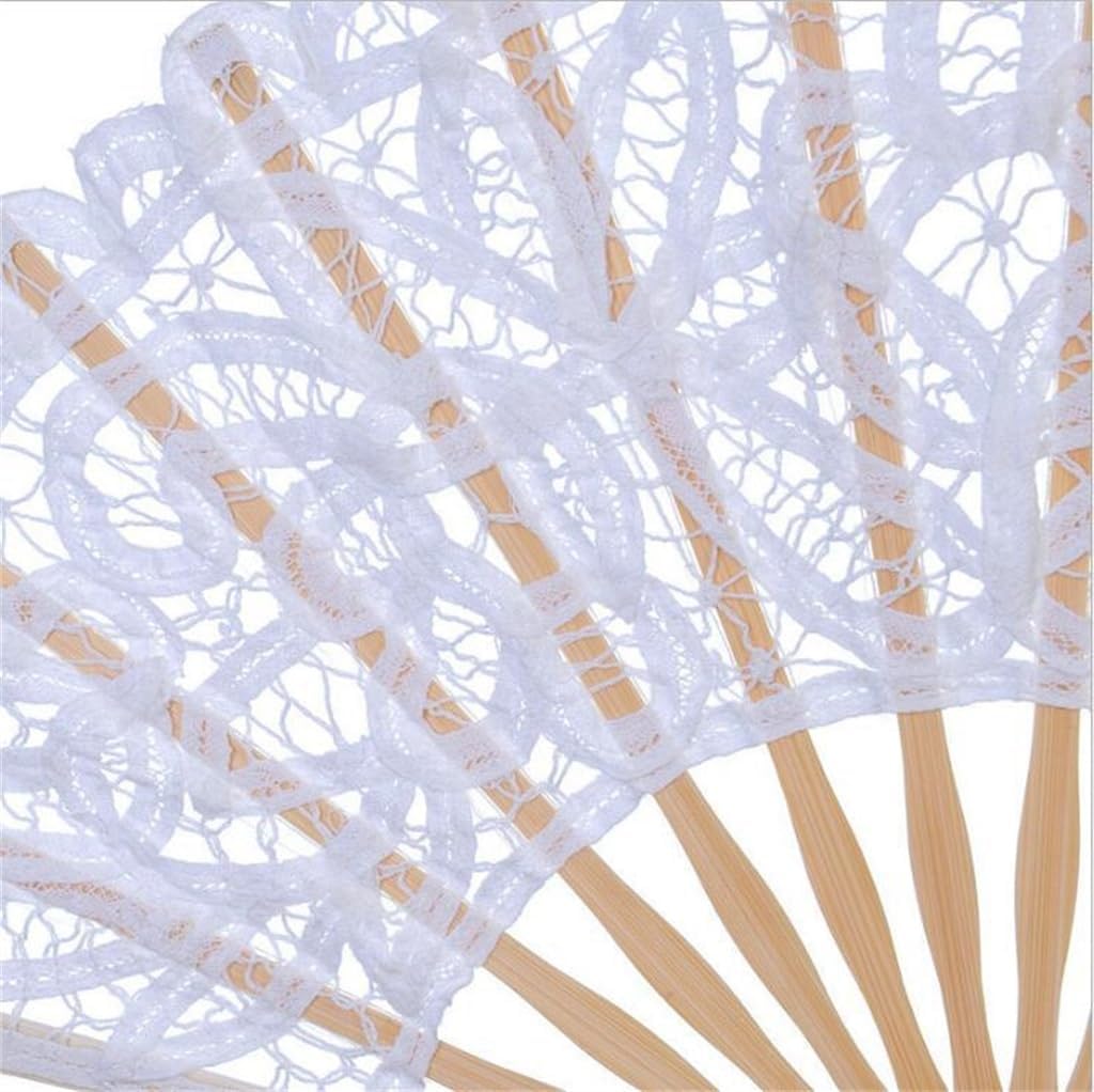 21CM 27CM Palace Folding Fan Retro Lace White Wedding