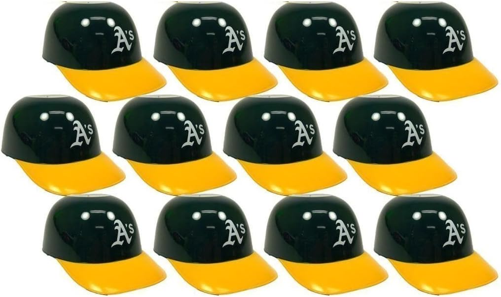 MLB Mini Batting Helmet Ice Cream Sundae/Snack Bowls, A's - 12 Pack