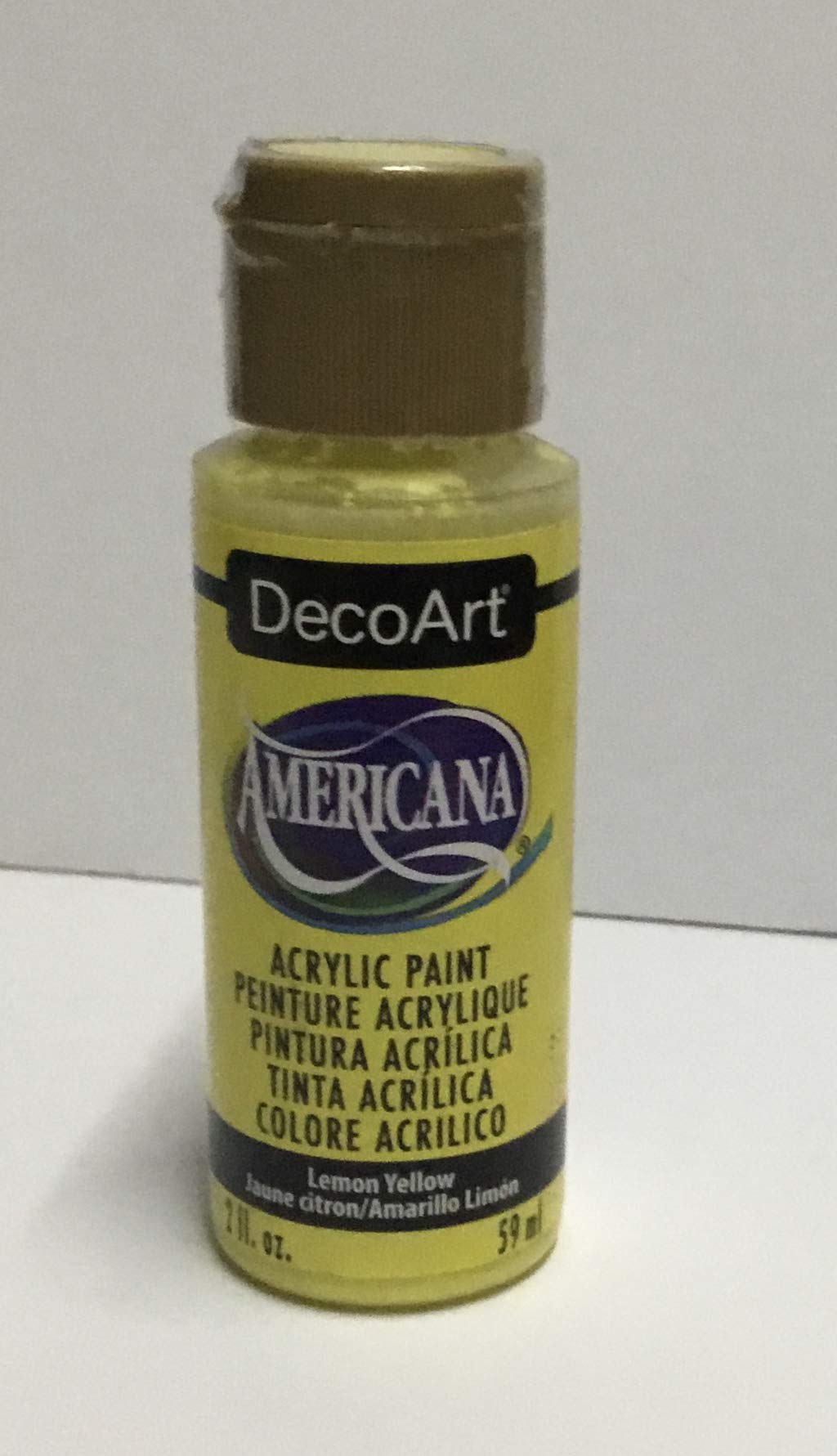 Deco Art Americana Acrylic Paint 2oz-Lemon Yellow - Semi-Opaque