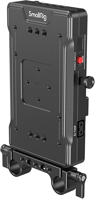 SMALLRIG V Mount Battery Adapter Plate for BMPCC 4K & 6K & 6K Pro, Mirrorless DSLR Cameras, Comes with 8V/12V/14.2V D-Tap/5V 2A USB Output Ports and 15 mm Rod Clamp - 3203