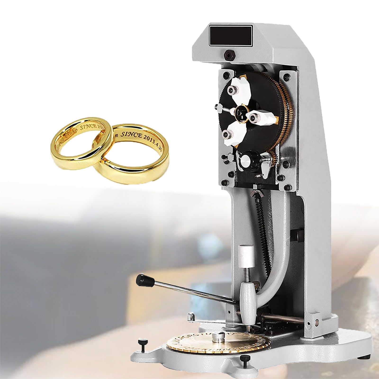 Graveur D'Anneau IntéRieur, Graveur D'Anneau Manuel à Cadran Double Face Graveur De Bijoux Graveur De CaractèRes 1.5mm-2.0mm Machine De Gravure D'Anneau Pour Anneaux IntéRieurs