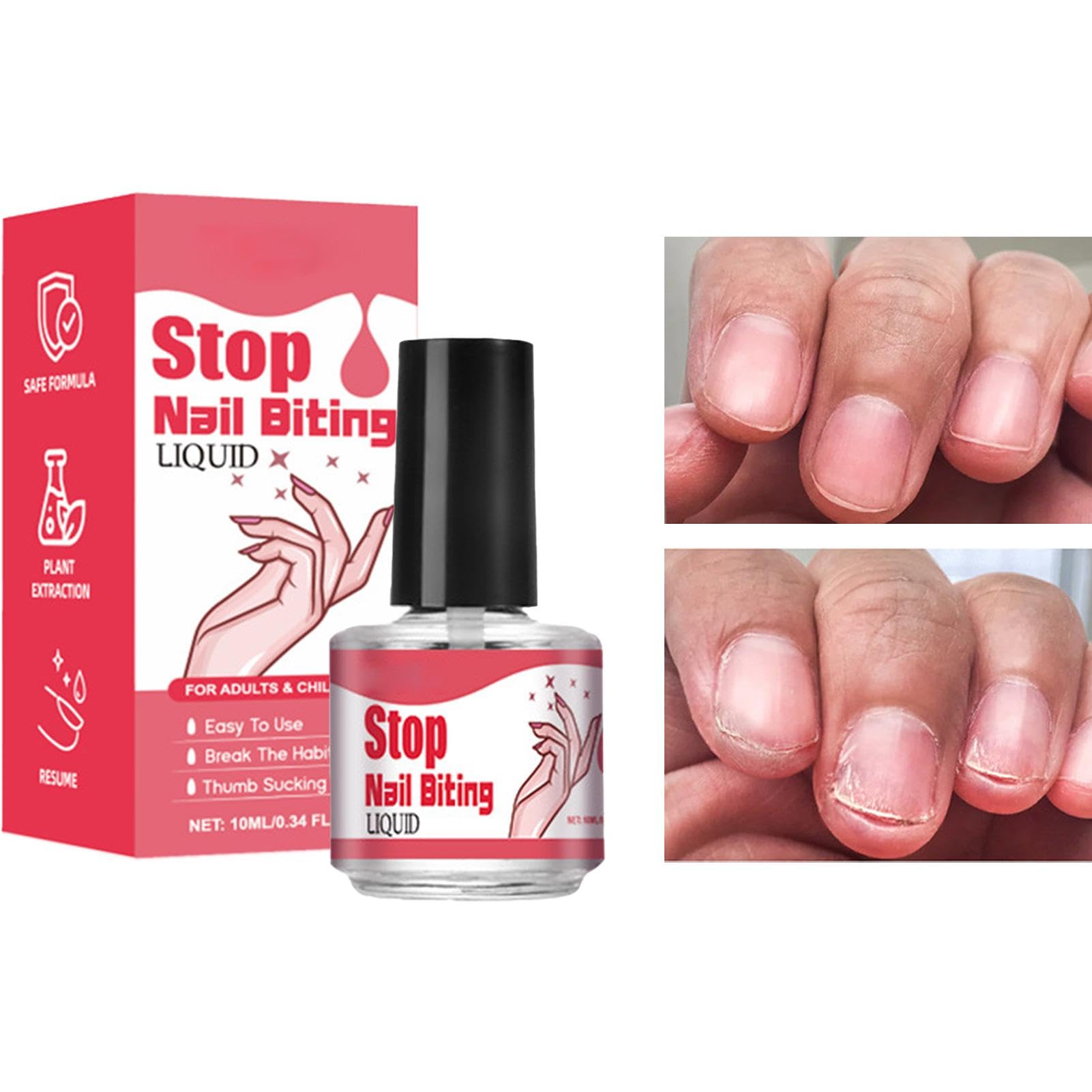 Nail Biting Polish for Kids - 10ML Anti-Bite Solution, Long-Lasting Formula | Child-Safe Nail Coating, Stop Nail Biting for Kids, Effective Anti-Bite Solution for Healthy Nails and Thumb Sucking