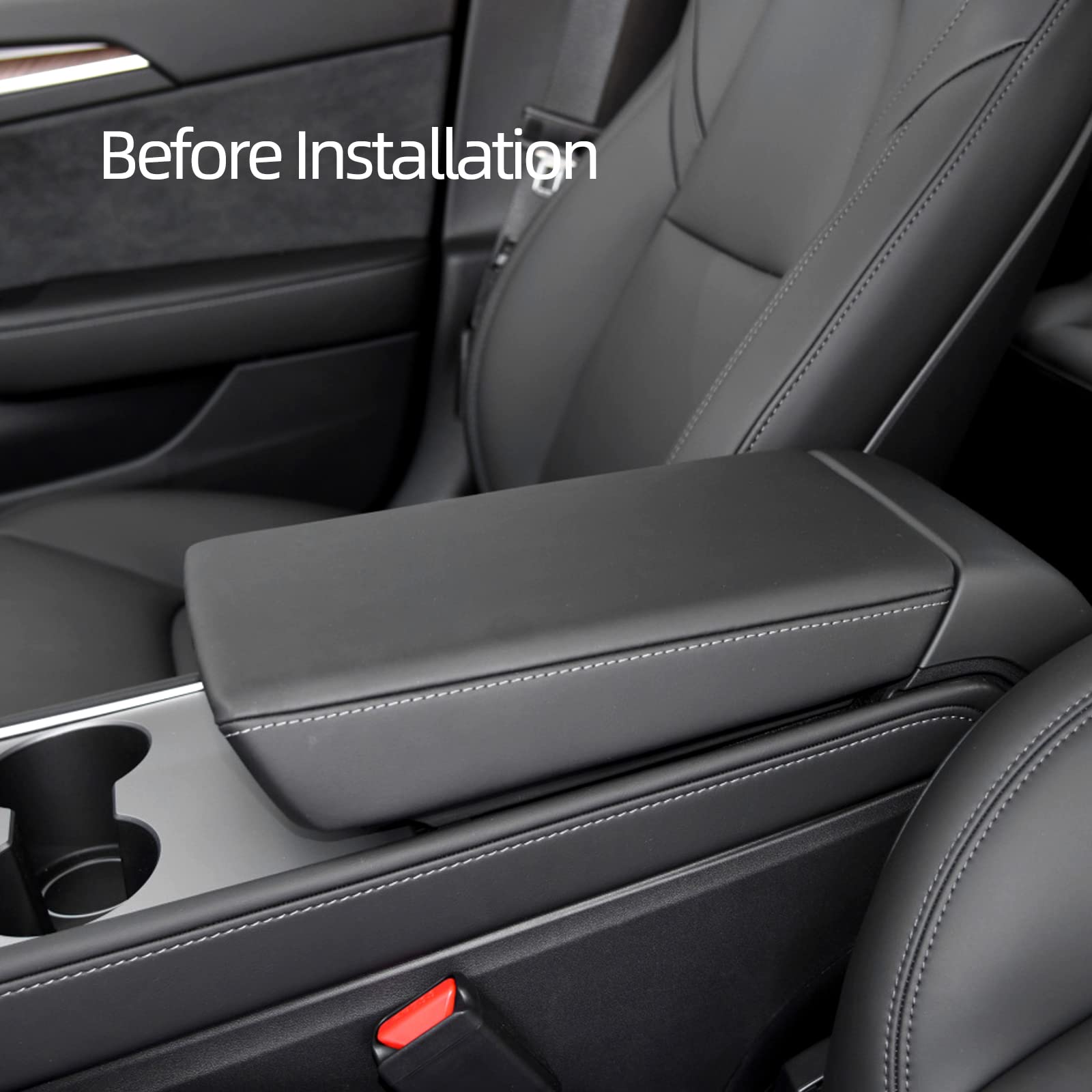 Copri Bracciolo In Alcantara Italia Per Tesla Model 3/Y | Protezione Console Centrale, Morbida E Antigraffio, Nero