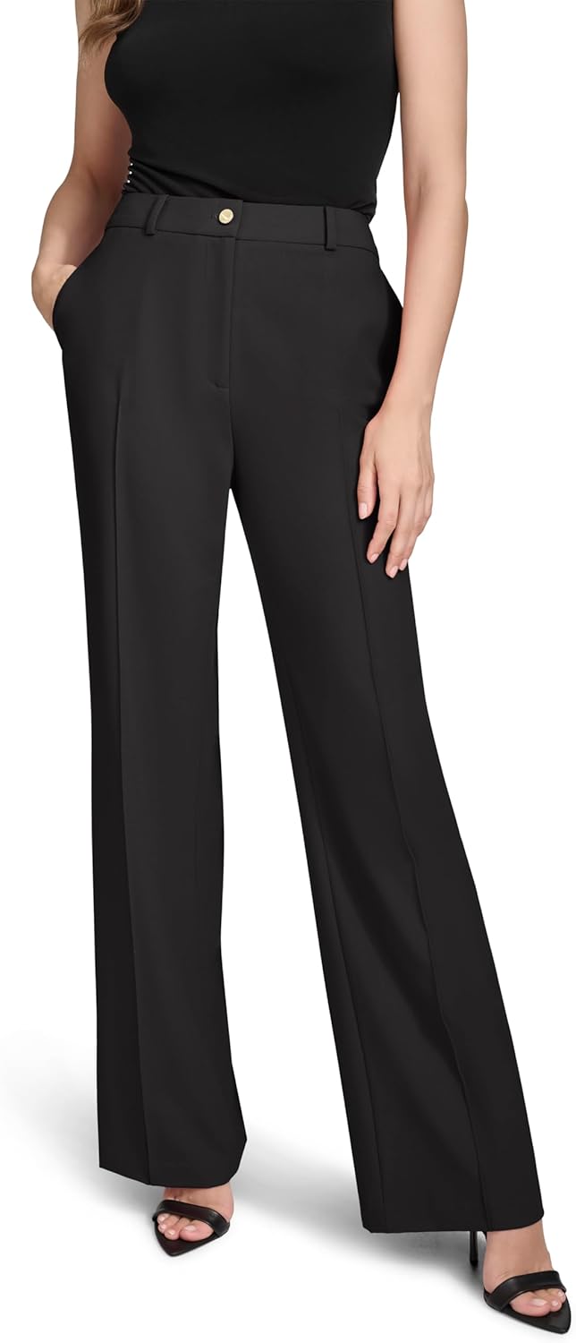 Halston Womens Straight Leg Woven Suiting Pant