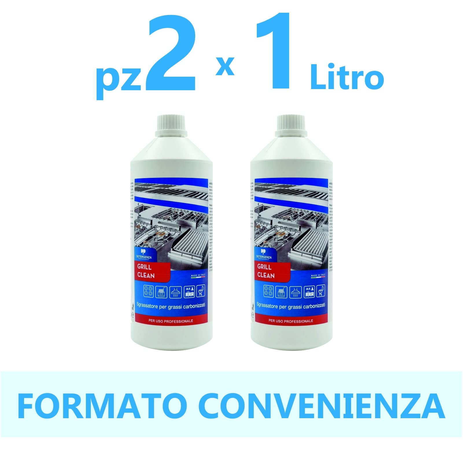 SGRASSATORE per Grassi CARBONIZZATI Grill Clean CONCENTRATO - Pz. 2 da 1 L HD