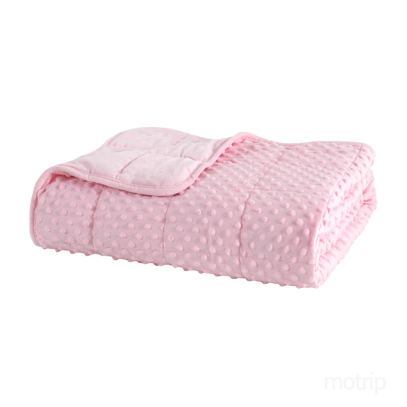 MOTRIP Weighted Blanket 20lbs for Adults, Cozy and Soft Minky Weighted Throw Blanket with Premium Glass Beads, 60"x80" 20 lbs, Pink