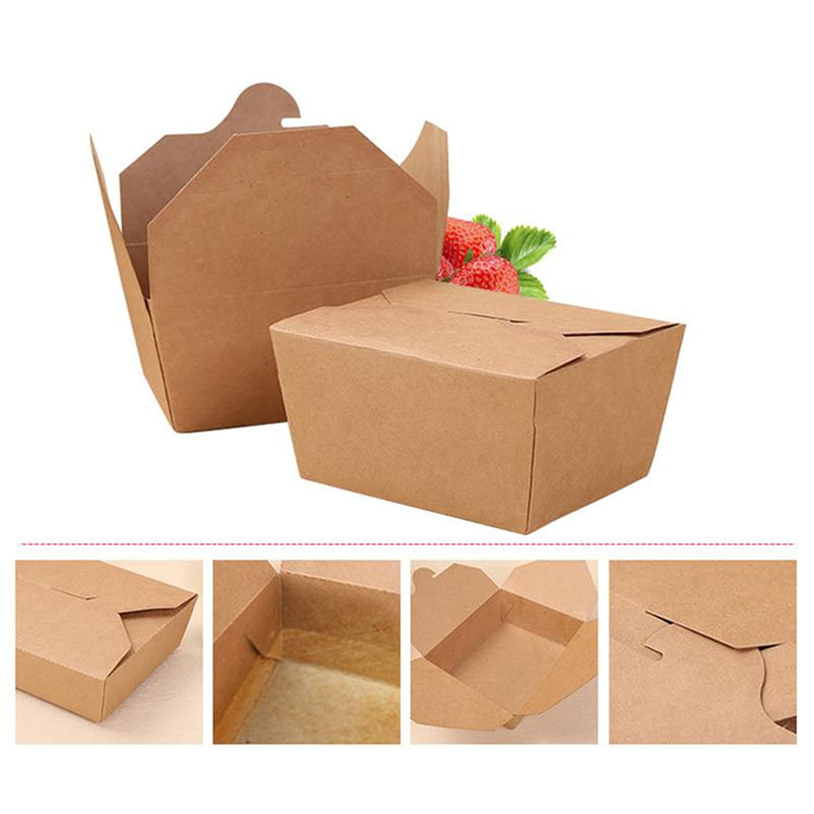 AIZYR Scatola per Fast Food in Cartone da asporto - 20 Pezzi Scatola da Pranzo USA e Getta Ecologica Contenitori per Alimenti a Prova di perdite per Restaurant Home,2000ml