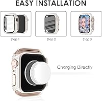 Vista 6 de CHANCHY Paquete de 4 fundas compatibles con Apple Watch de 1.654 pulgadas con protector de pantalla, 200 carcasas brillantes con diamantes