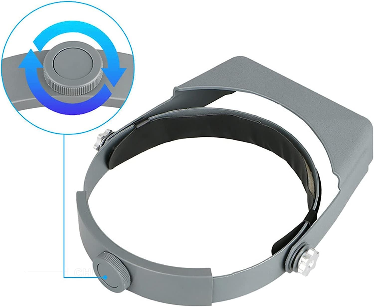 Kopfbandlupe mit 2 LED-Leuchten, freihändige optische Fernglaslupe mit 4 austauschbaren Linsen, zum Lesen, für Elektronikreparaturen und Schmuckreparaturen – doppelter Komfort