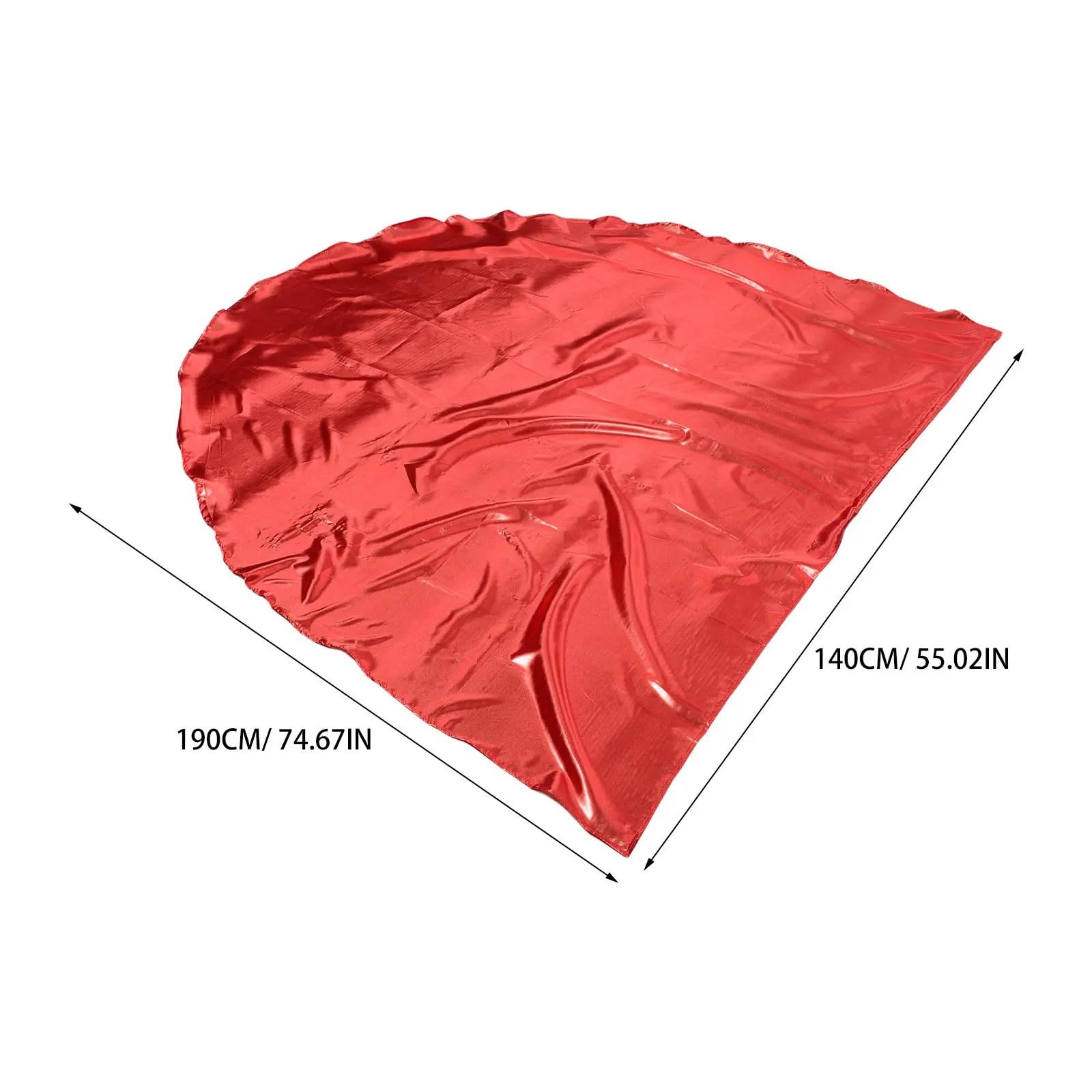 Bandera de danza semicírculo de tela roja | Banderas de danza semicircular de adoración for eventos deportivos y de danza