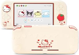 Kuitmor Switch Lite Protective Case,Soft Silicone Protective Shell,Anti-Scratch Protective Cover Case for Switch Lite with 2 Thumb Grip Caps（Beige Hello Kitty） | Soft Silicone, for Switch Lite, Off White