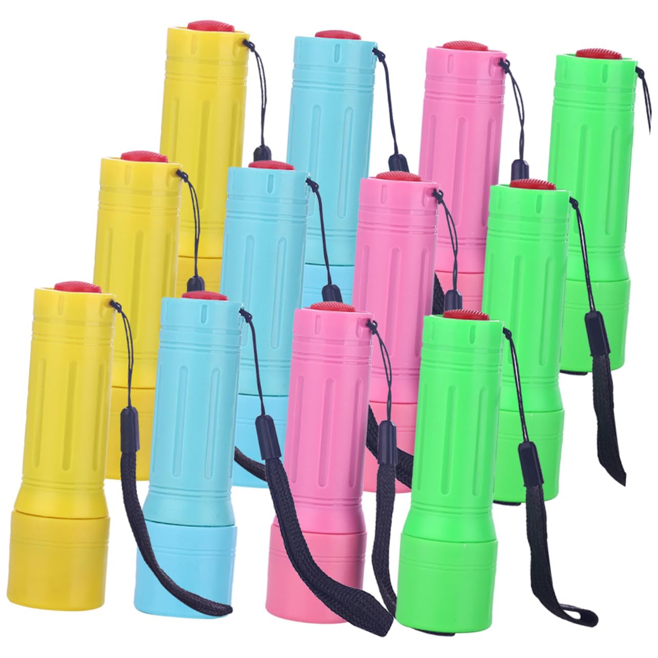 Zerodeko Kleiner Taschenlampe LED 12 Stück-pack, Abs, Weiß, mit Lanyard