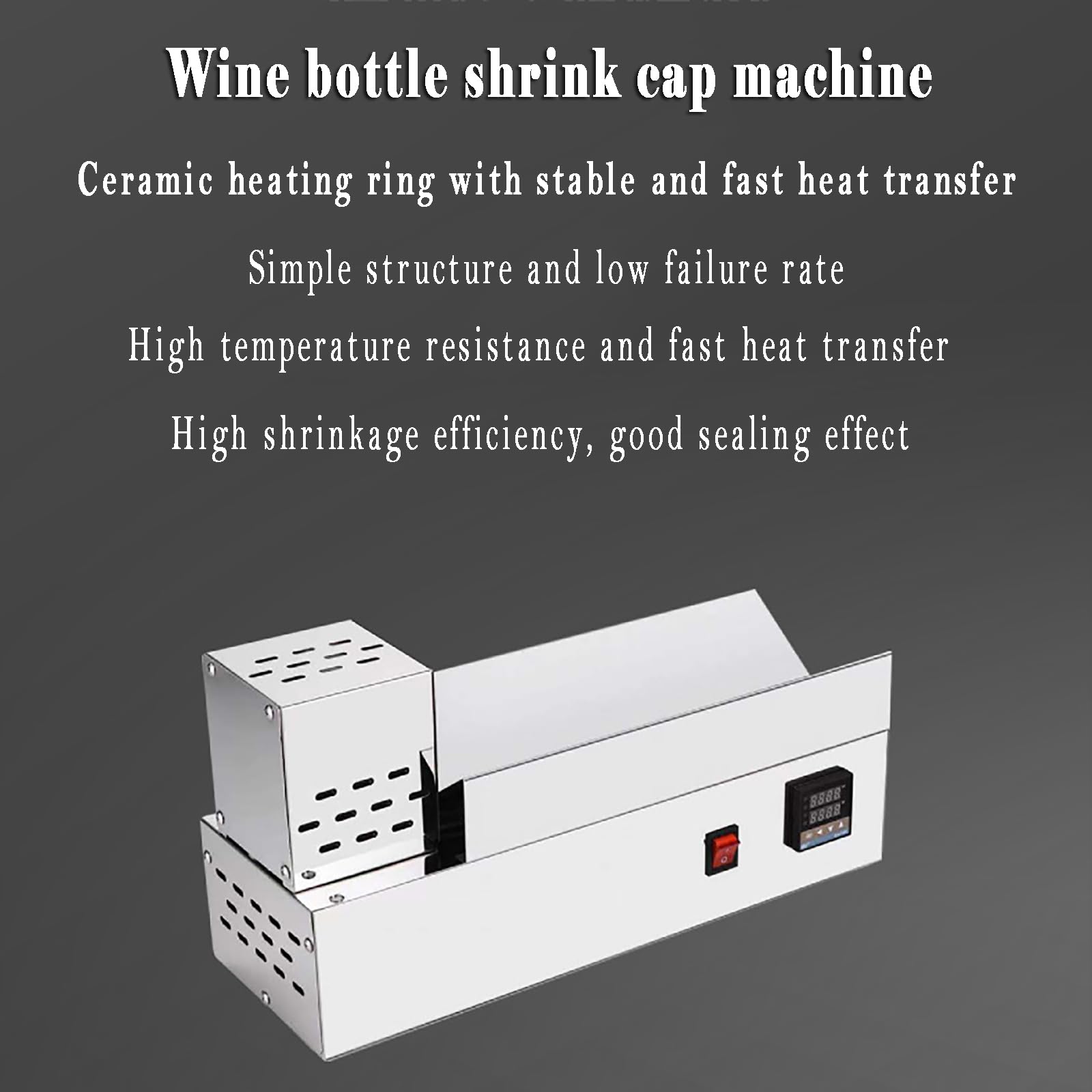 Máquina eléctrica de encogimiento de cápsulas de PVC para botellas, termorretráctil con temperatura ajustable, calentamiento uniforme, ideal para botellas de vino y bebidas