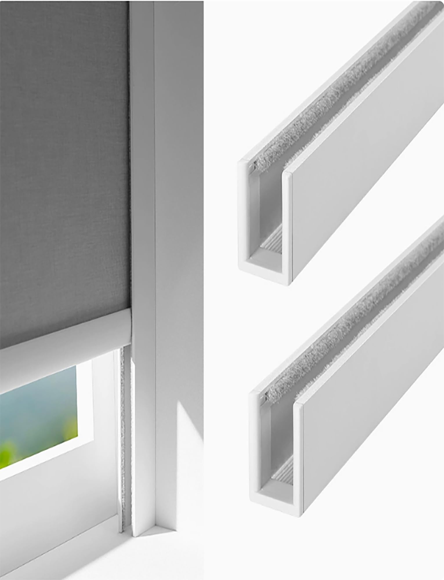 Bande de blocage lumière occultante aluminium rail latéral en U 120cm