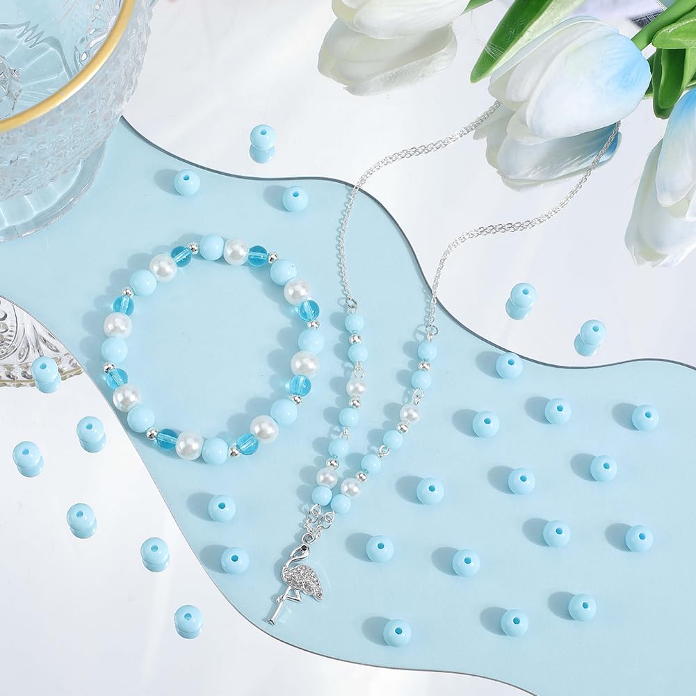 500 Perline Distanziatrici Tonde In Acrilico 8 Mm - Foro 2 Mm - Colore Argento Croce