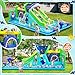 FBSPORT Inflatable Bounce House Water Slide Park, Double Slide Bouncer Castle with 550W Air Blower, Climbing Wall, Jumping Area, Toss Rings, Basketball, Splash, Bouncy House for Backyard Outdoor