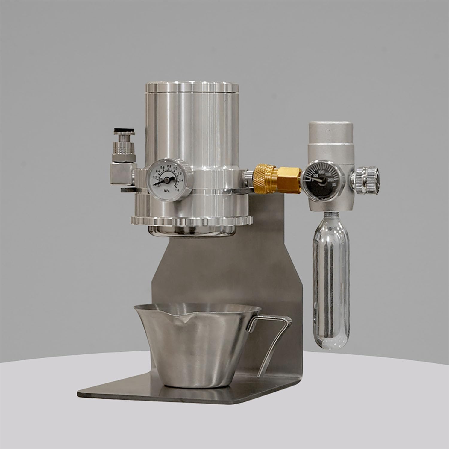 Macchina Per Caffè Espresso Compatta, Macchina Per Caffè Espresso Manuale a Pressione D'aria Con Base In Legno + Valvola Di Riduzione Della Pressione + Tazza Di Estrazione, Concentrazione Regolabile