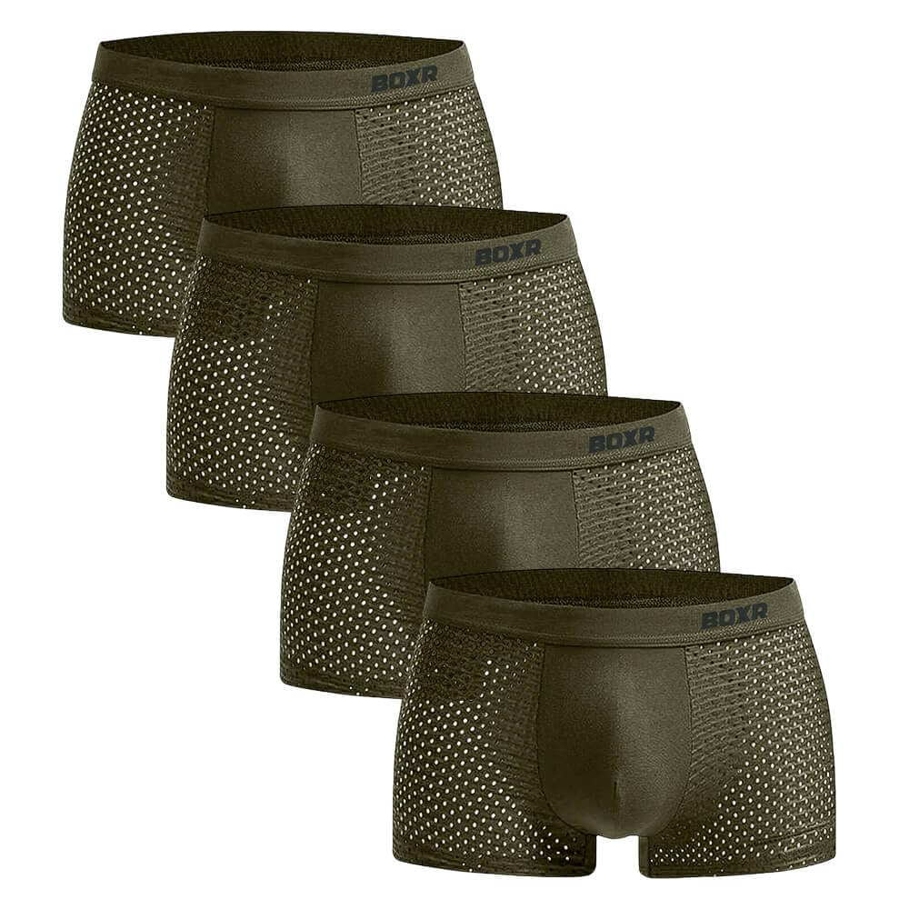 BOXR Calzoncillos Hombre Boxer de Bambú Pack de 4 – Suaves, Transpirables y Cómodos – Ropa Interior Hombre para Uso Diario y Deporte (Tallas S–3XL)