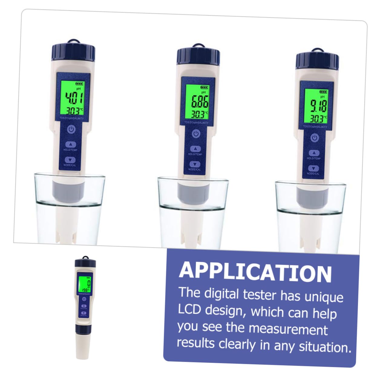 SOLUSTRE Tester Digitale Portatile per Acqua Salata per Acquari, Misuratore di Salinità in Plastico Multifunzione Retroilluminazione, per Piscine e Mare