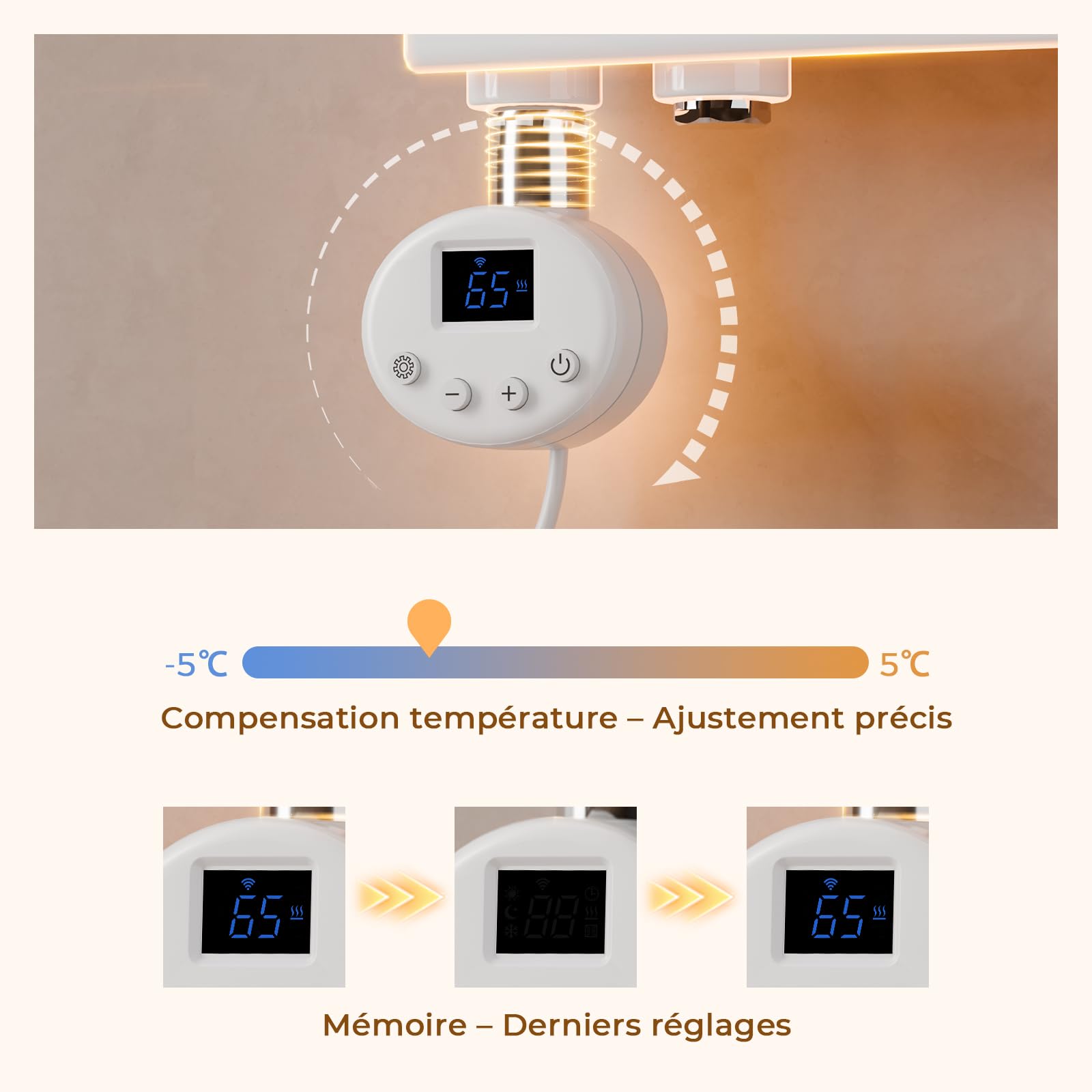 S'AFIELINA Sèche-serviette électrique1599×500mm, radiateur sèche-serviette électrique avec thermostat, WiFi, minuterie programmable, écran LCD, Radiateur salle de bain 1000 W, blanc
