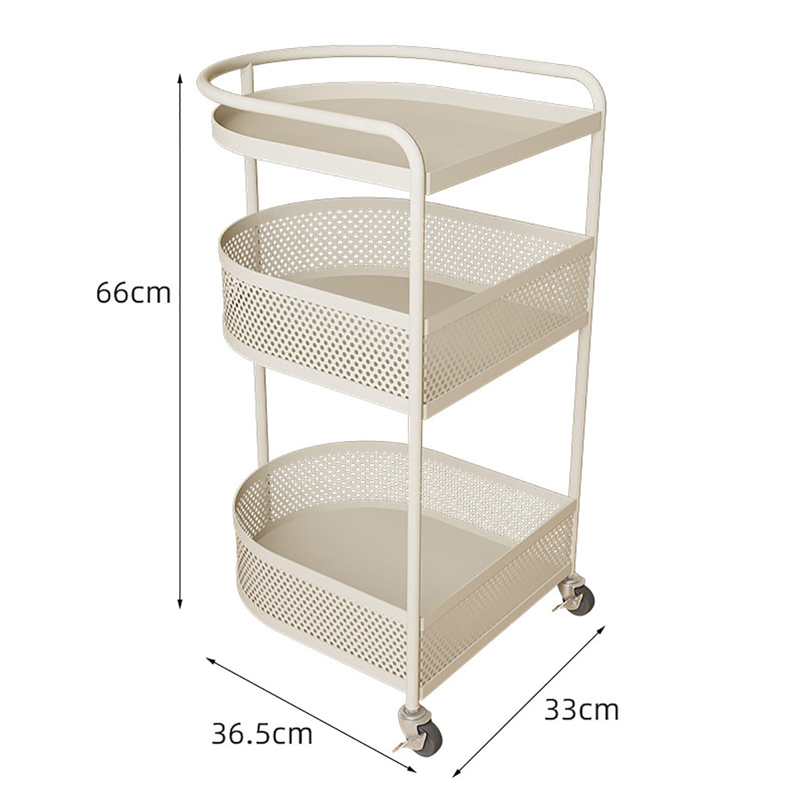 Carrellino con Ruote, Scaffale 3 Ripiani, Carrello da Cucina (Verde)