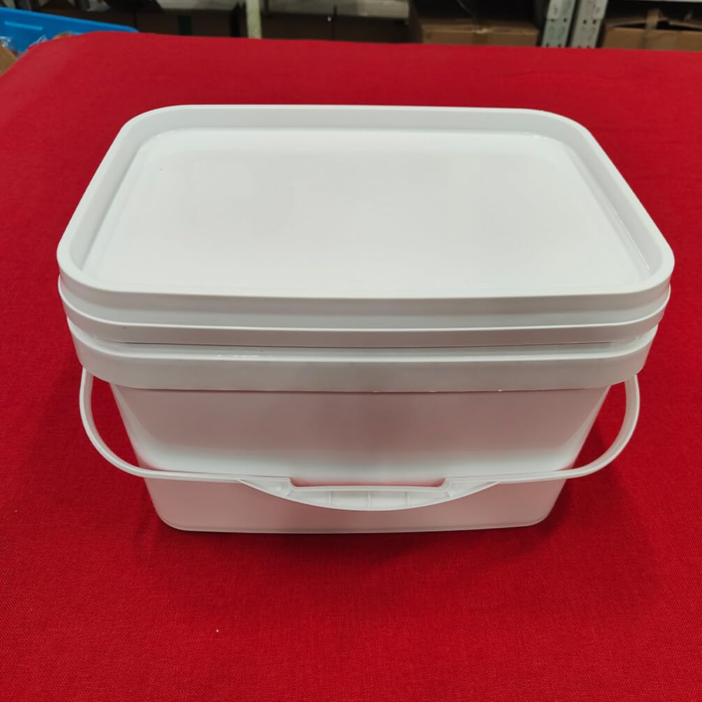 Alipis Secchio di Vernice Bianco da 10l con Coperchio e Manico, Contenitore in Pp Leggero e Multifunzionale per Pittura e Stoccaggio