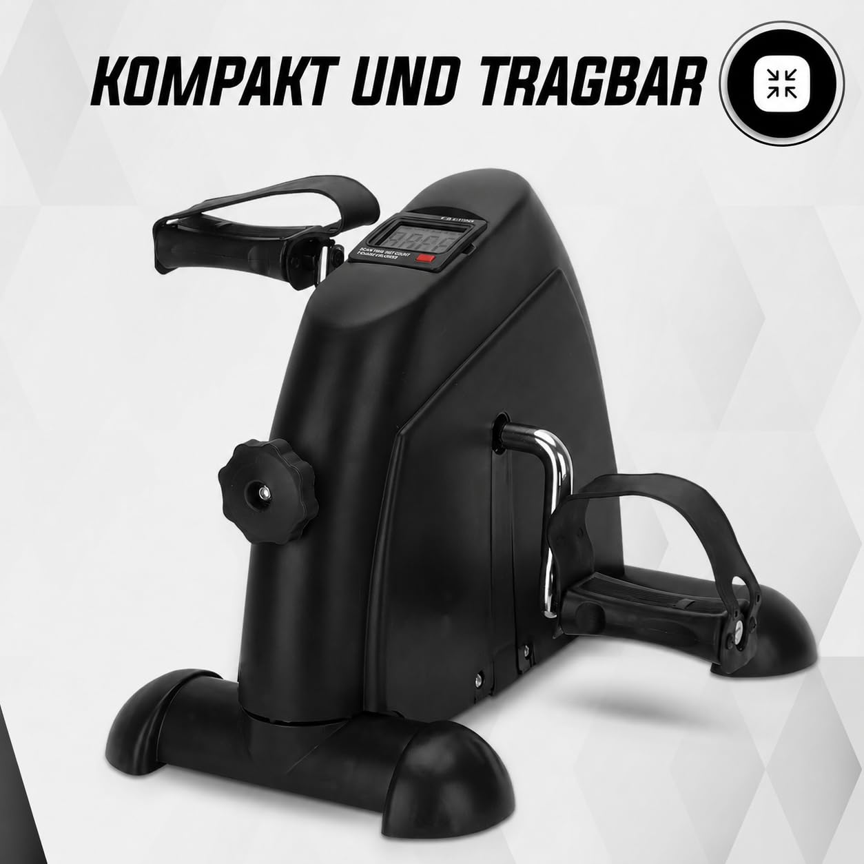 Pedaltrainer Büro und Zuhause, leise, LCD-Display, TÜV/GS, Schwarz