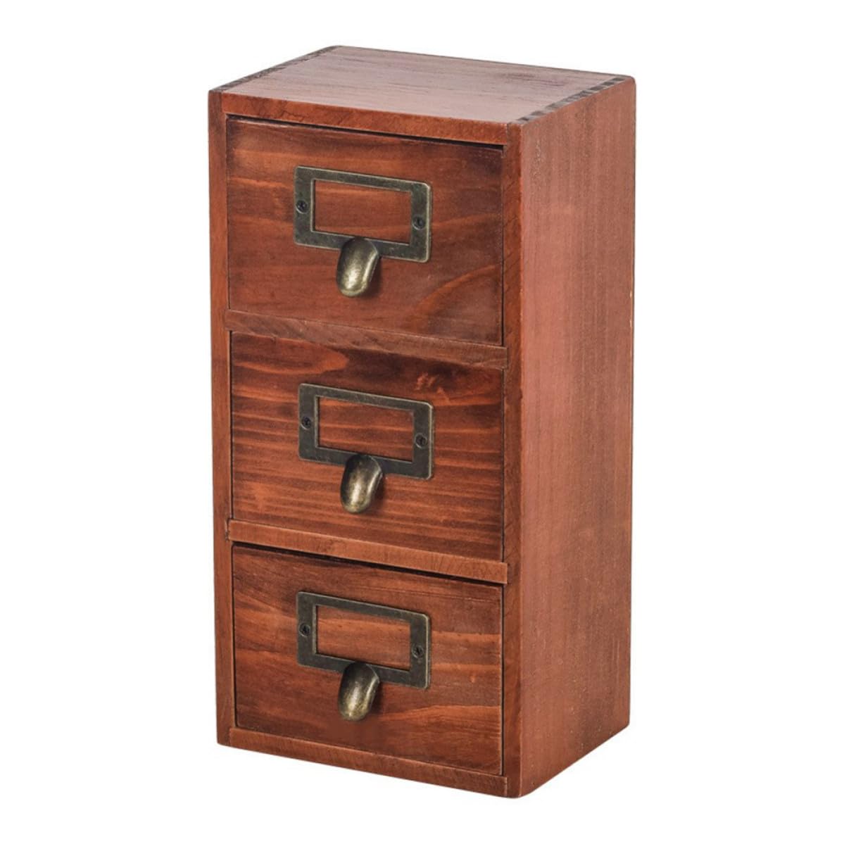 Boîte à tiroirs en bois café au design compact haut de gamme