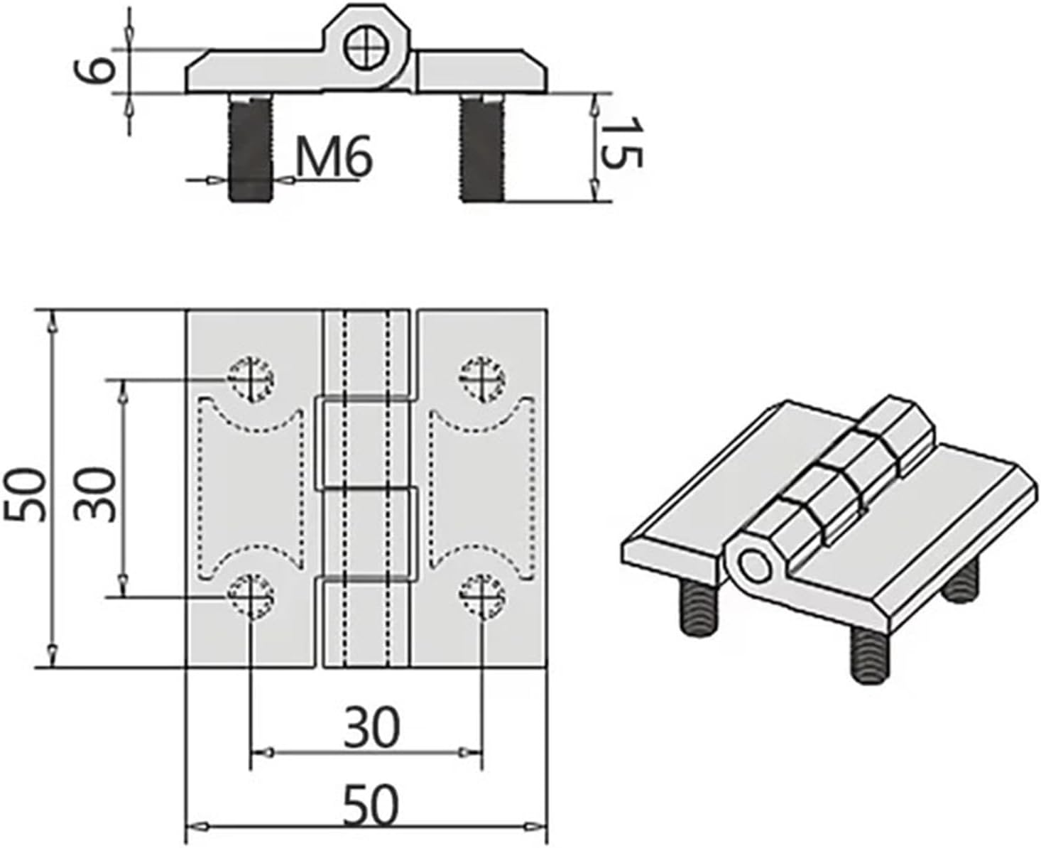 Door Hinges Internal Zinc Alloy Power Distribution Box Door Hinge Switch Cabinet Hinge 1Pcs(50X50mm)