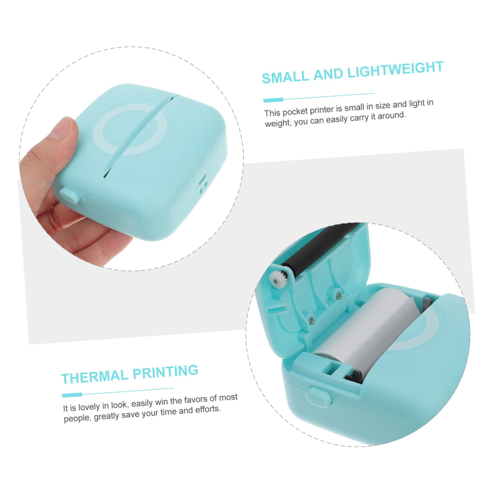 Operitacx Stampante Termica Portatile senza Fili 200dpi, Stampa Foto ed Etichette, 1000mah, Carta Abs, per Casa e Ufficio