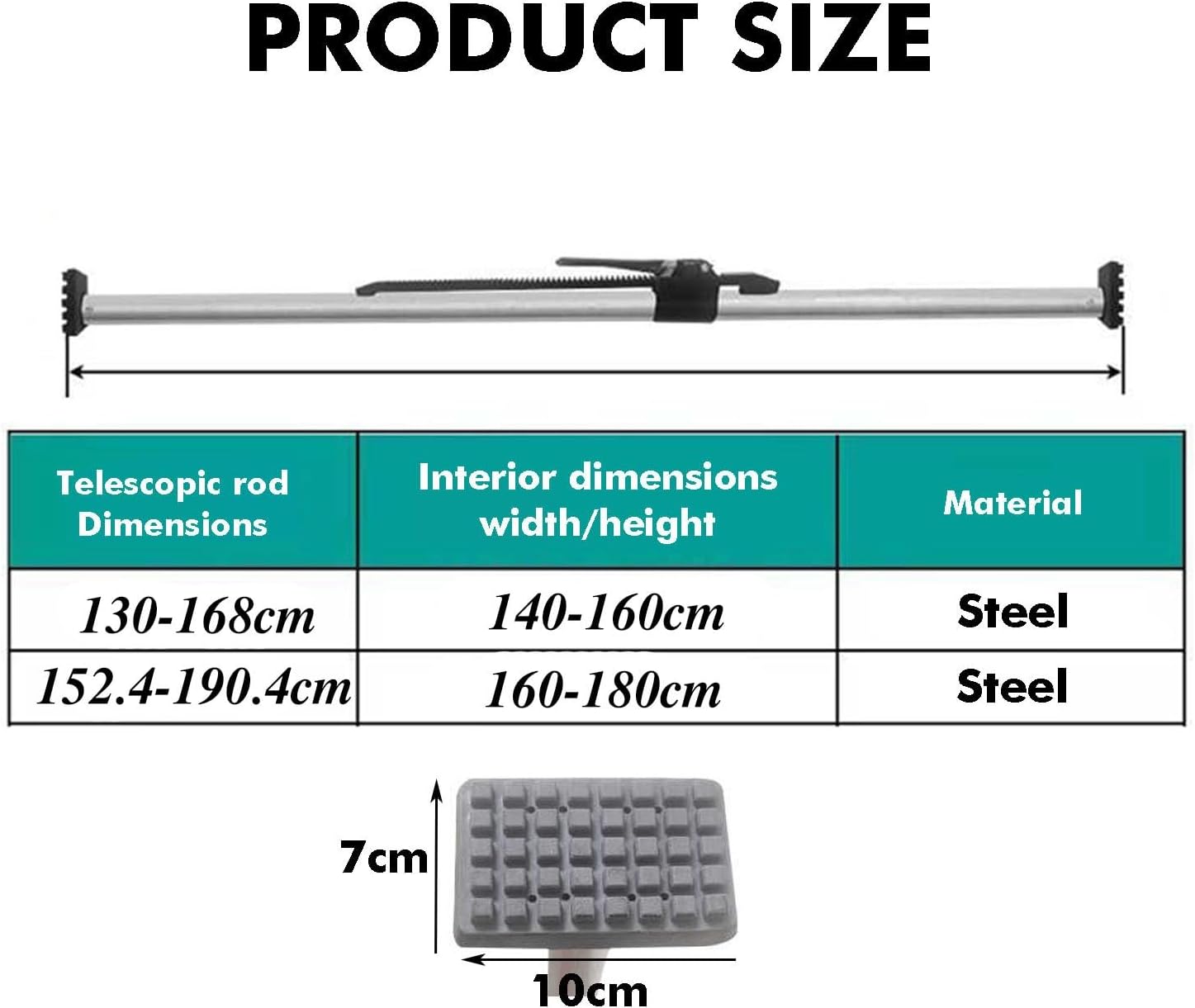 Pickup Truck Cargo Bed Support Rods, Ratcheting Bar, 440 Lb Load Capacity Securing, 1/2/3/4 Pack(130-168cm-1piece)