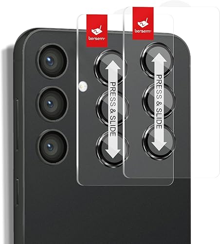 bersem Paquete de 2 protectores de lente de cámara para Samsung Galaxy S24 Plus kit EZ de alineación automática mejora de la transparencia AR vidrio