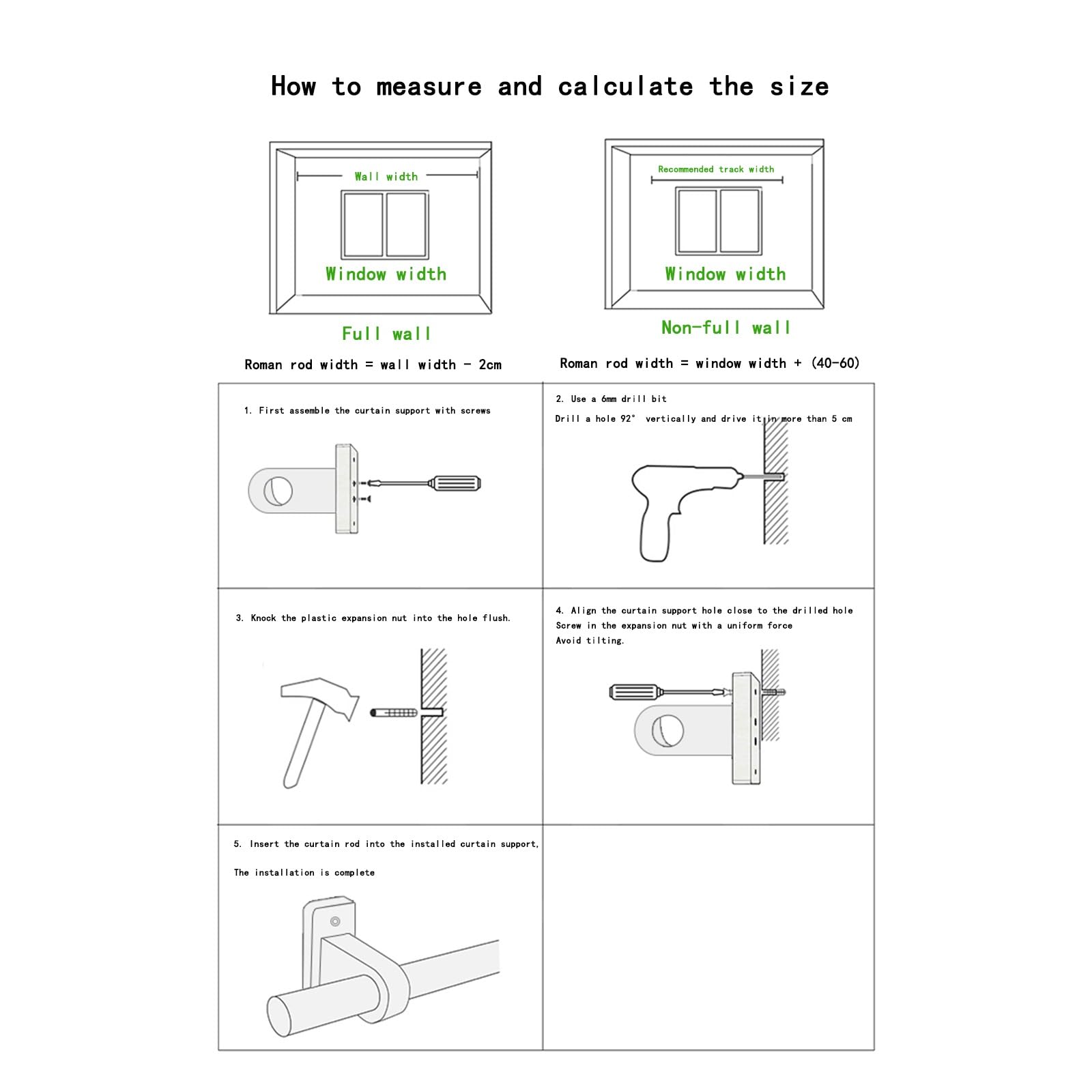 Tringle à rideaux en bois de 120 cm montée sur le côté avec 2 supports et vis de 29 mm de diamètre, idéale pour portes et fenêtres, solution élégante de décoration d'intérieur