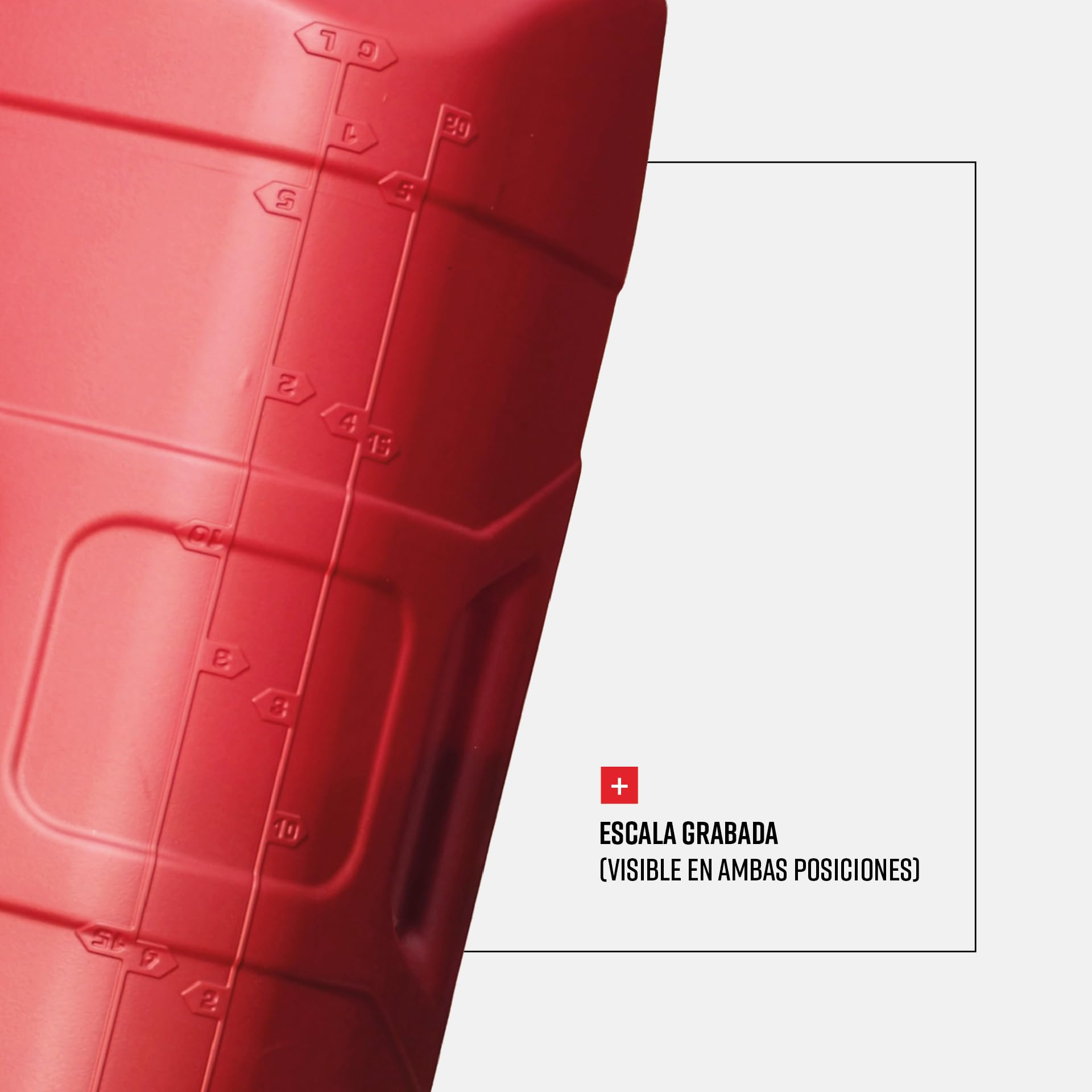 POLISPORT 8464600002 - ProOctane bidón de gasolina de 10L homologado con sistema de llenado rápido duradero y resistente con tapón a prueba de derrame en color rojo