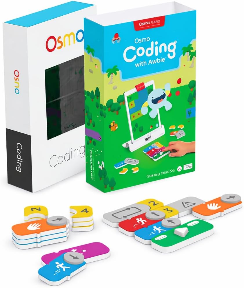 Osmo - Coding Family Bundle for iPad & Fire Tablet - 3 Educational Learning Games - Ages 5-10+ - Coding Jam, Coding Awbie, Coding Duo - STEM Toy (Osmo Base Required) (Amazon Exclusive)