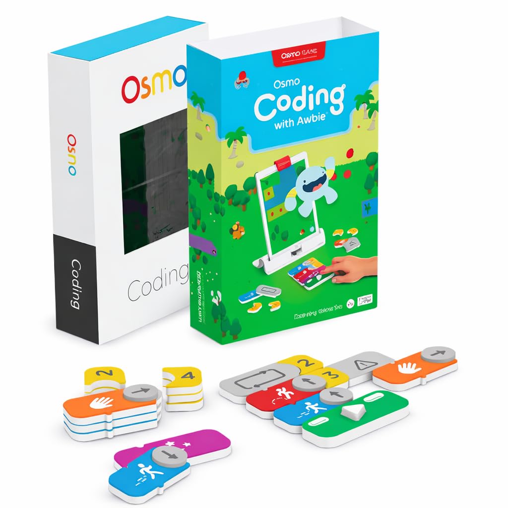 Coding Family Bundle For Ipad & Fire Tablet 3 Educational Learning Games Ages 5-10+ Jam, Awbie, Duo Stem Toy (Osmo Base Required) (Amazon Exclusive), Green