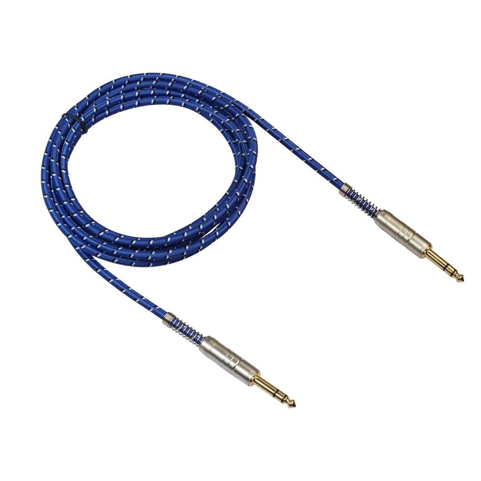 Przewód połączeniowy audio Pozłacany kabel audio do gitary 6,35 mm z męskiego na męskie, stereo niebieski 1-20 m(15m)