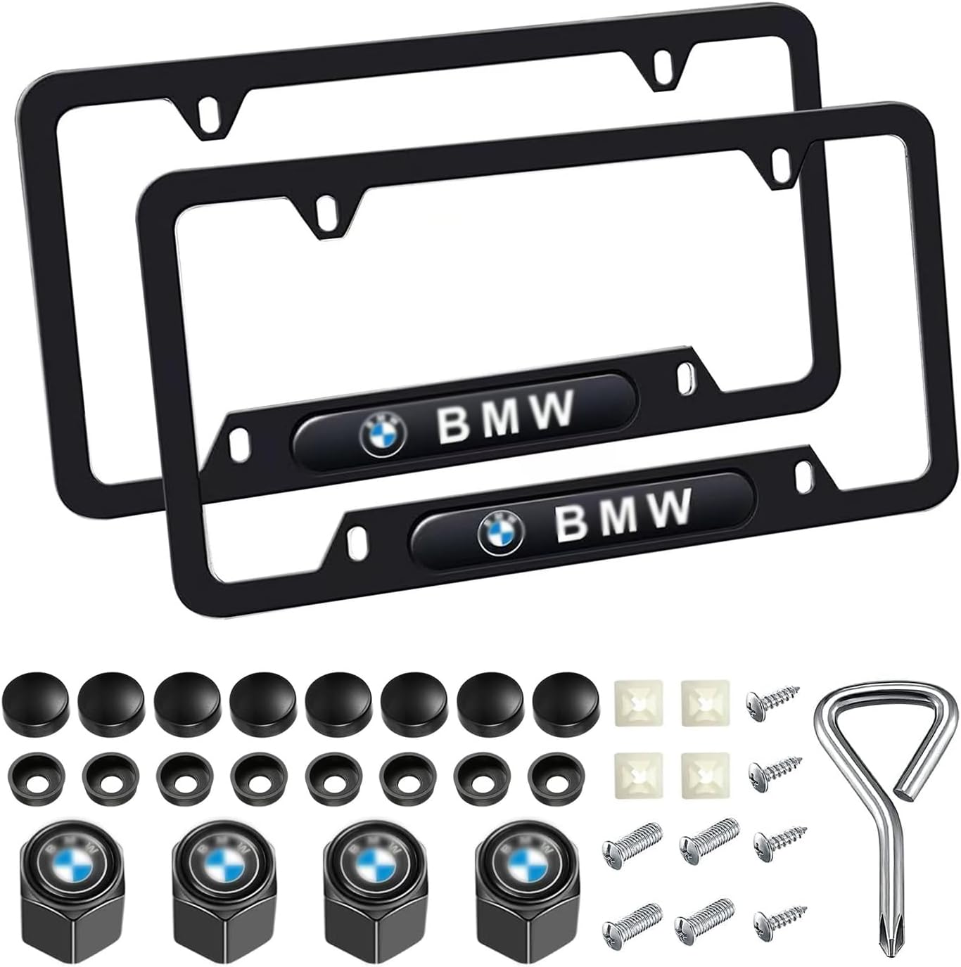 FOTN 2PCS Black License Plate Frames Compatible for Audi