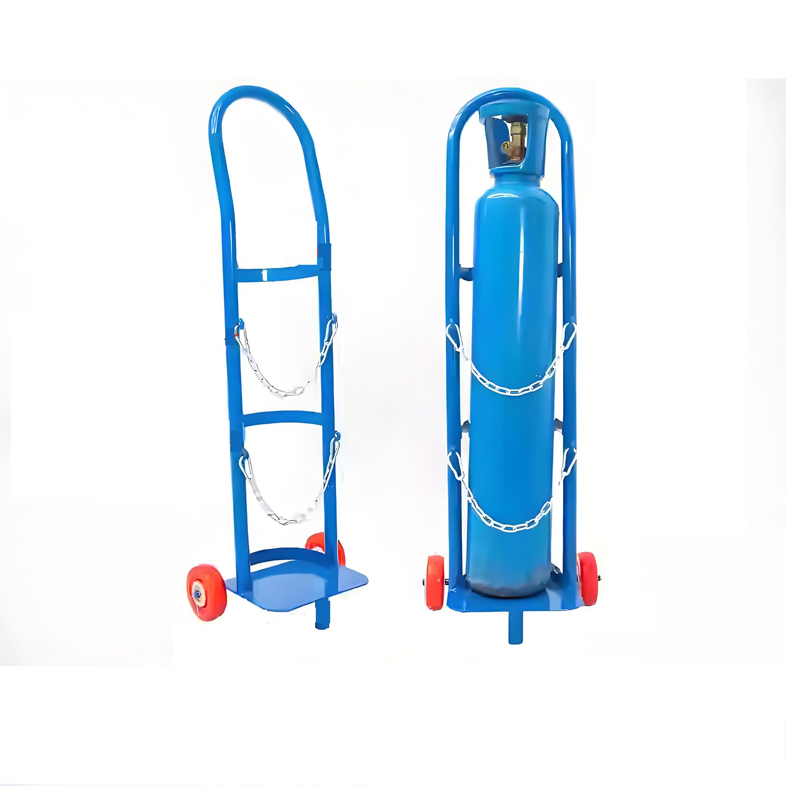 GHHVFEC Gas Cylinder Cart with Wheels, Lightweight Trolley for Safe Transport & Storage of Welding Tanks, Durable Dolly with Safety Chain