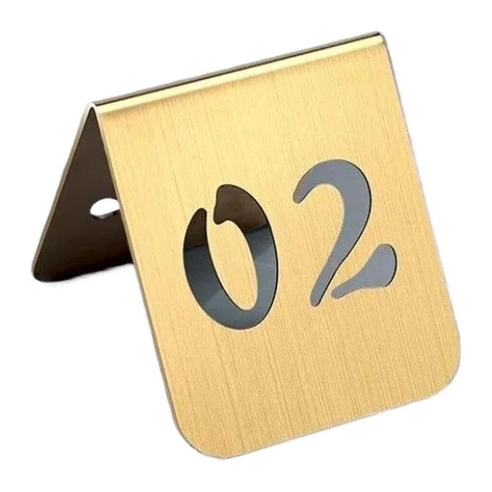 Dwustronne tablice rejestracyjne ze stali nierdzewnej | Złoto/srebro, 5x6/7x8/8x11 cm, 10 sztuk do restauracji, kawiarni, baru, bankietu, wesela(Gold,8x11cm)