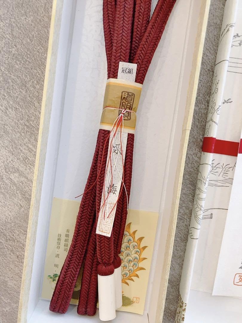 Amazon.co.jp: ※※名品 無形文化財帯締め 有職組紐 道明 栗梅 正絹 和装  