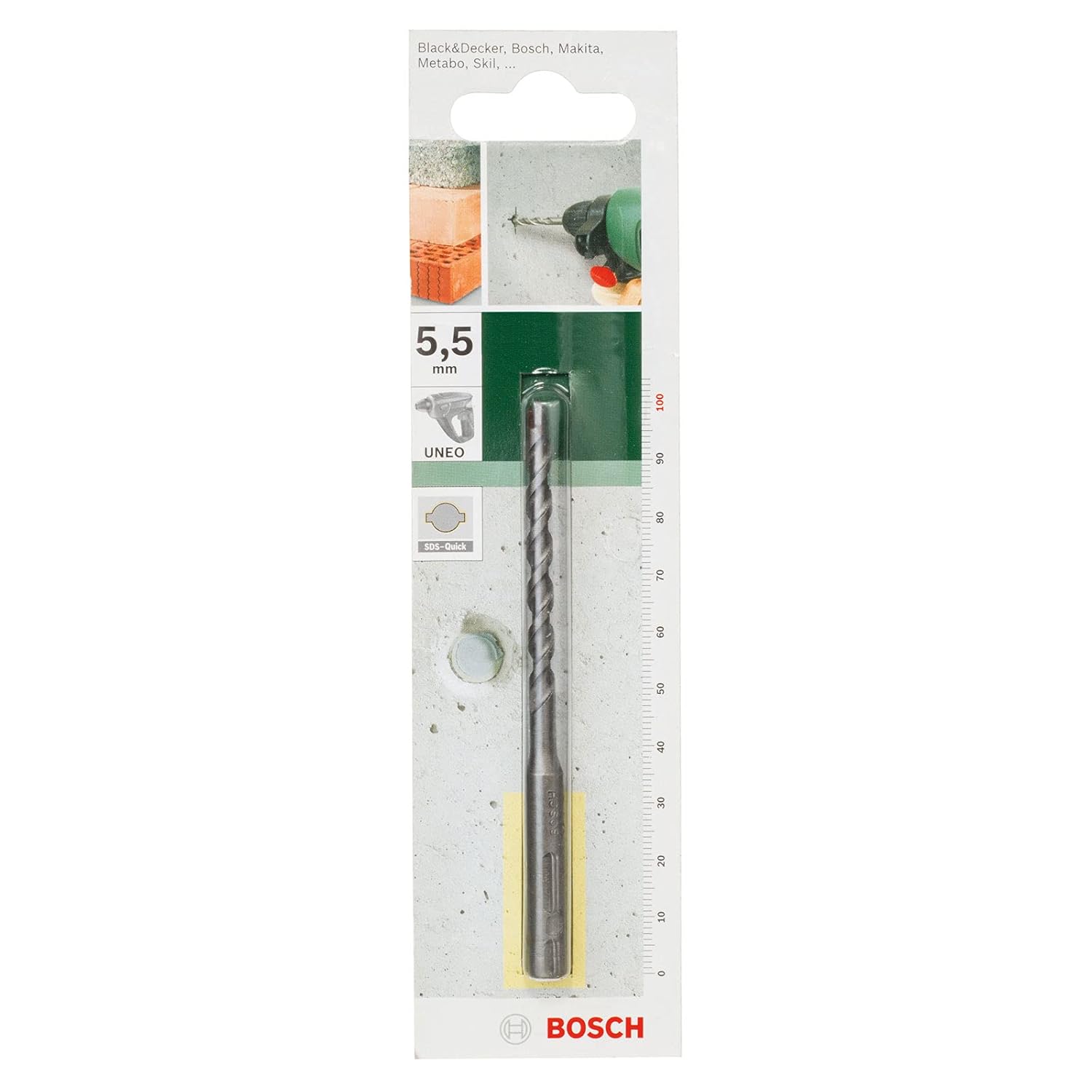 Bosch 2609256906 Concrete Drill Bit SDS-Quick 8mmx2.95inx4.72In