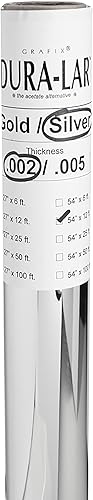 Grafix Rollo Dura-Lar plateado de 002" de 54" x 12 pies, 12 pies