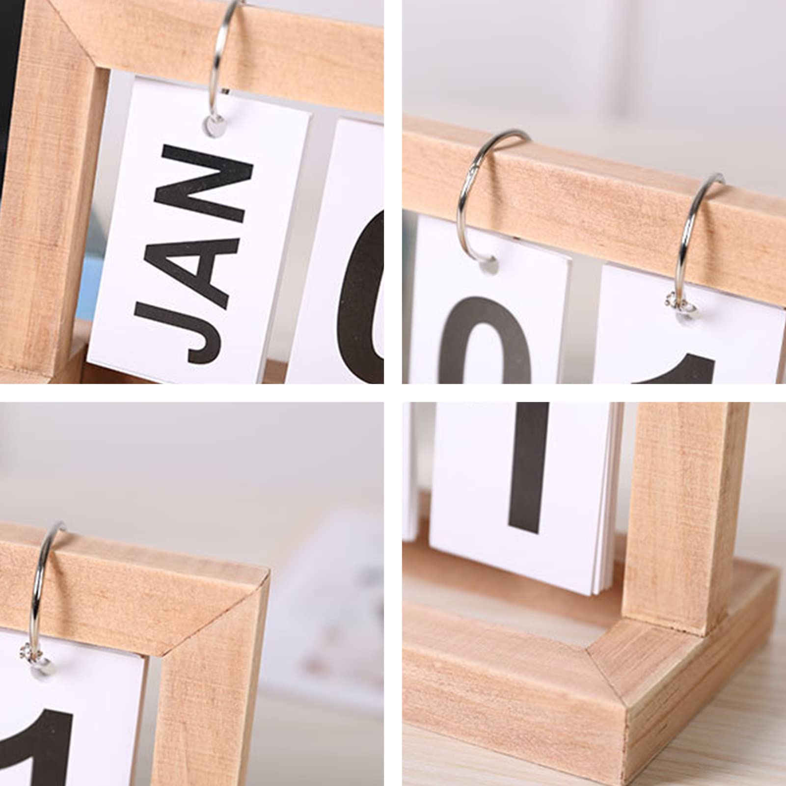 Calendrier de table en bois 2026 Calendrier de l'Avent, 20 x 9 x 12 cm Décoration pour bureau, maison et table (noir)