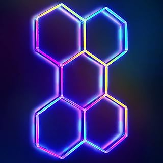 24 Pack Remote Hexagon Lights,RGB Garage LED Panel Light,358 Modes,IP54,LED Ceiling Lights for Party,Gaming