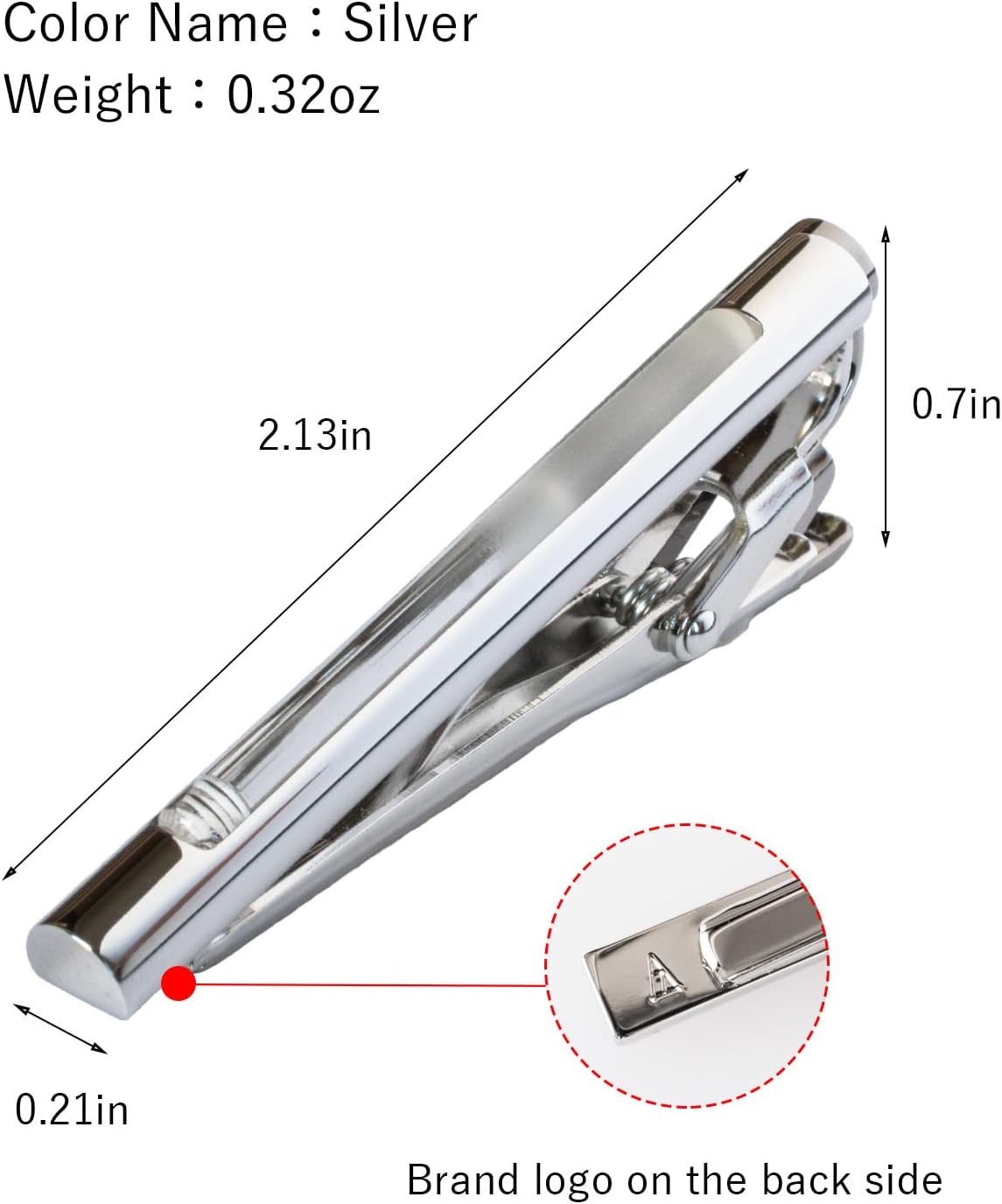 [TAVARAT] Glass Tie Clip Tie Clips for Men half clear Tie Bar Tie Pin Tps-124