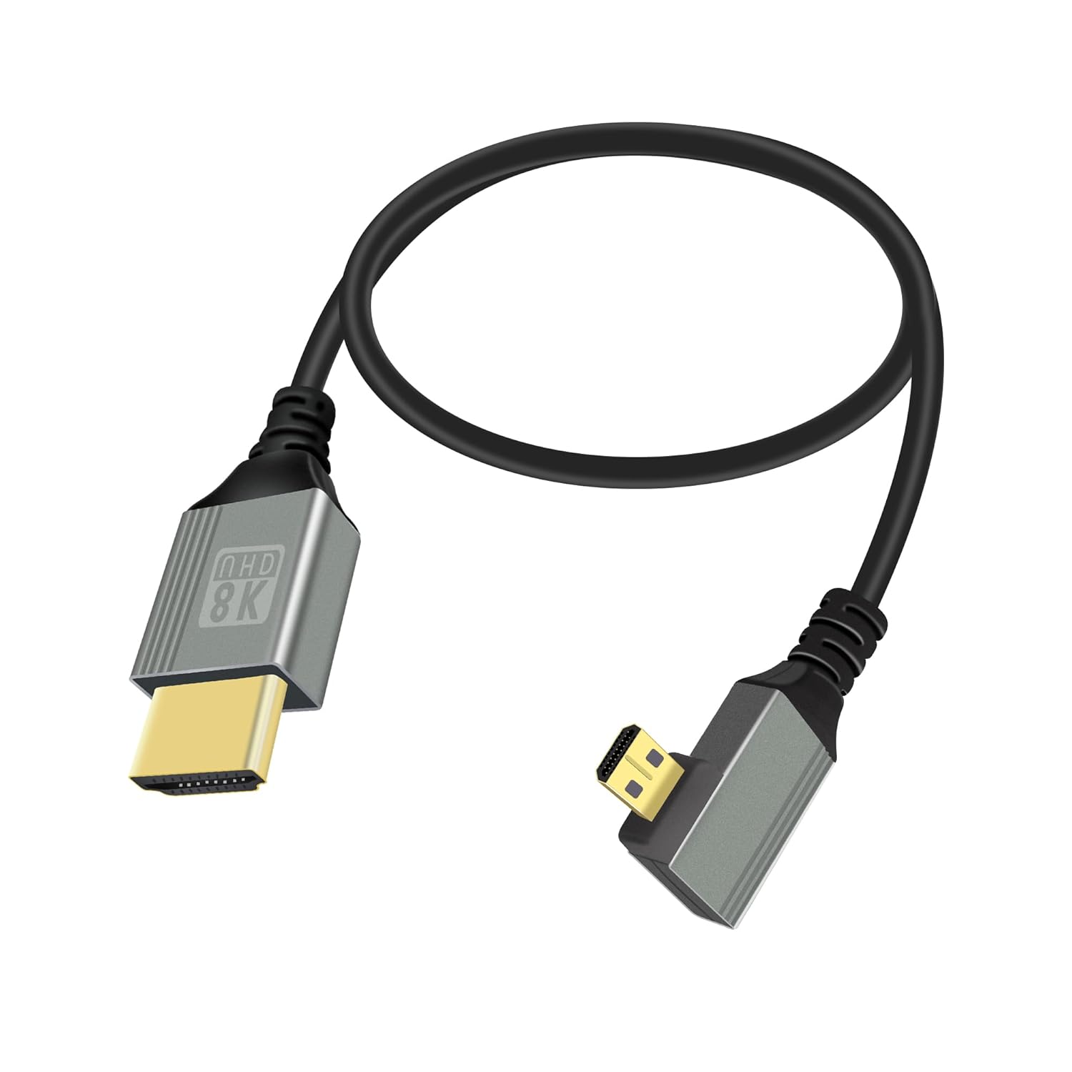 Adaptador Micro HDMI 8K 90° RIIEYOCA RJ-23 50cm