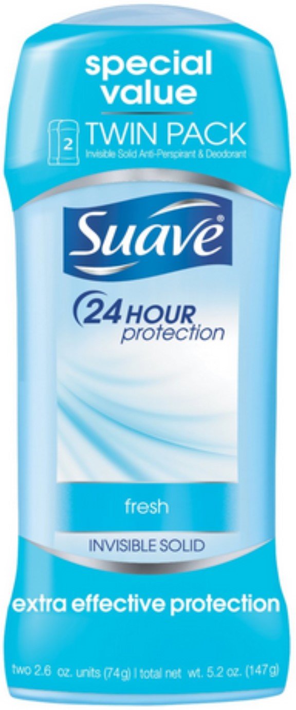 Suave Deodorant Antiperspirant & Deodorant Stick 48-hour Odor and Wetness Protection Fresh Deodorant for Women 2.6 oz 2 Count