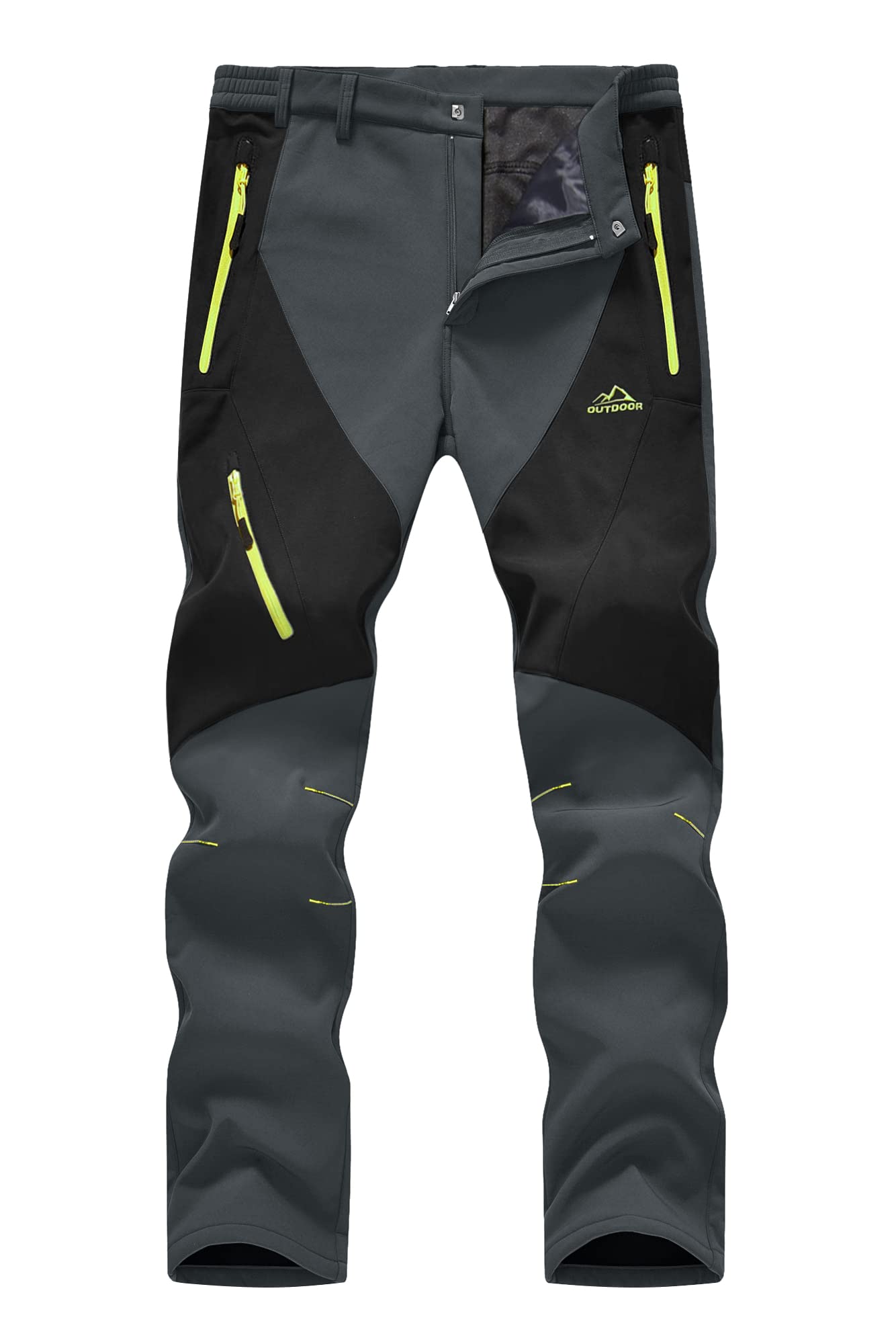 EKLENTSON Men's Hiking Pants Water Resistant Reinforced Knee Work Trousers Lightweight Quick Dry Climbing Outdoor Cloth with Zip Pockets