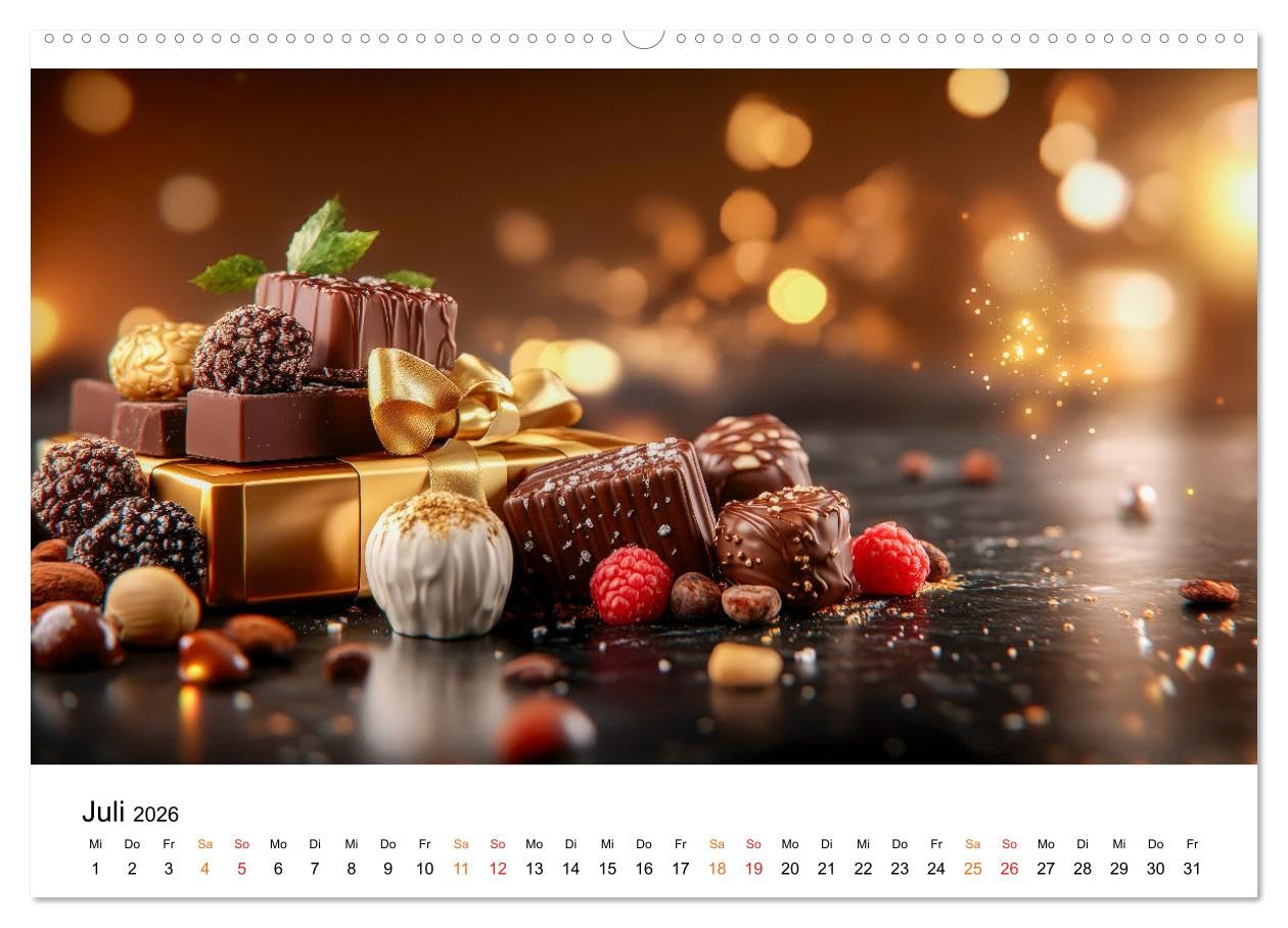 Schätze der Confiserie Kunst (hochwertiger Premium Wandkalender 2026 DIN A2 quer), Kunstdruck in Hochglanz: Die verführerische Welt von Pralinen und Schokolade. (CALVENDO Lifestyle)